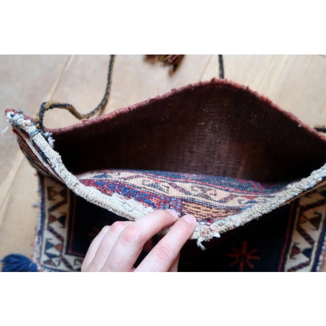 1920s Handmade Persian Afshar Salt Bag For Sale - Image 4 of 11
