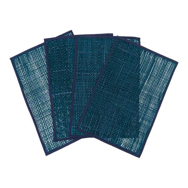 Peele Blue Seagrass Placemat - Set of 4 For Sale