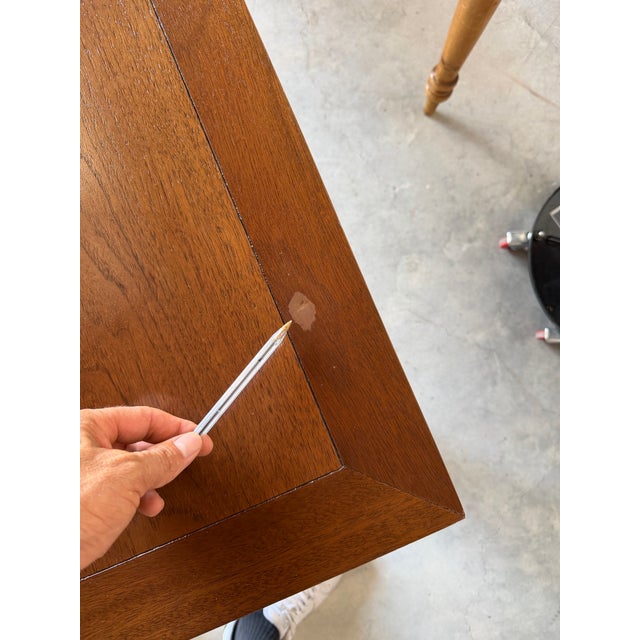 1980s Century Furniture Faux Bamboo Console / Sofa Table With Two Drawers For Sale - Image 17 of 17