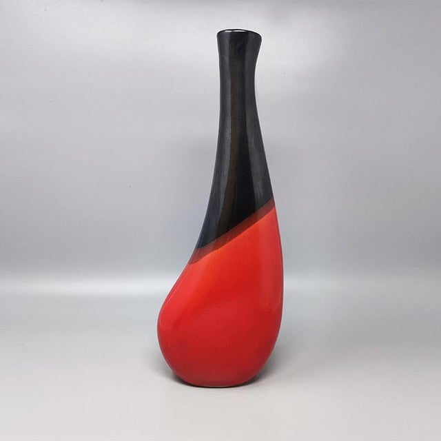 Ceramic Big Red Vase by Marei Ceramic, Germany, 1970s For Sale - Image 7 of 8