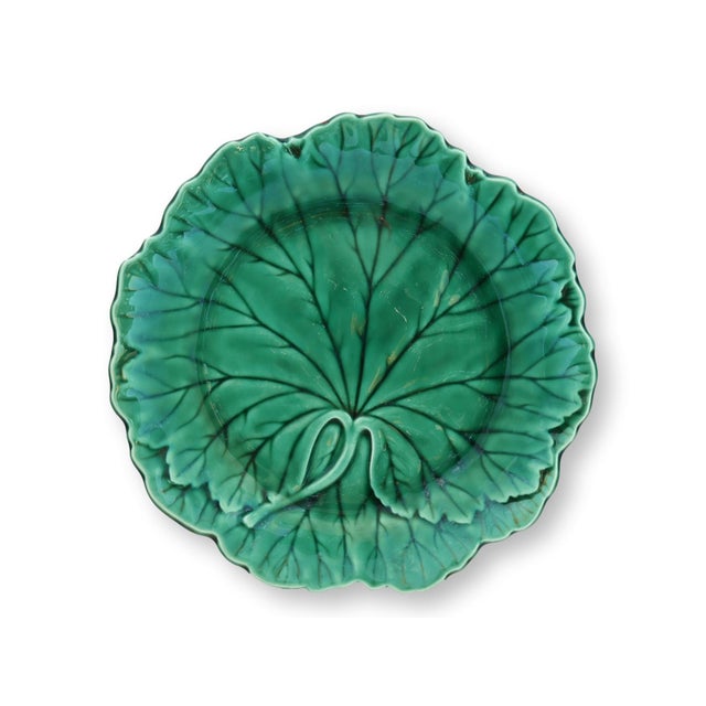 Wedgwood Wedgwood Green Majolica Plates, Set of 6 For Sale - Image 4 of 5