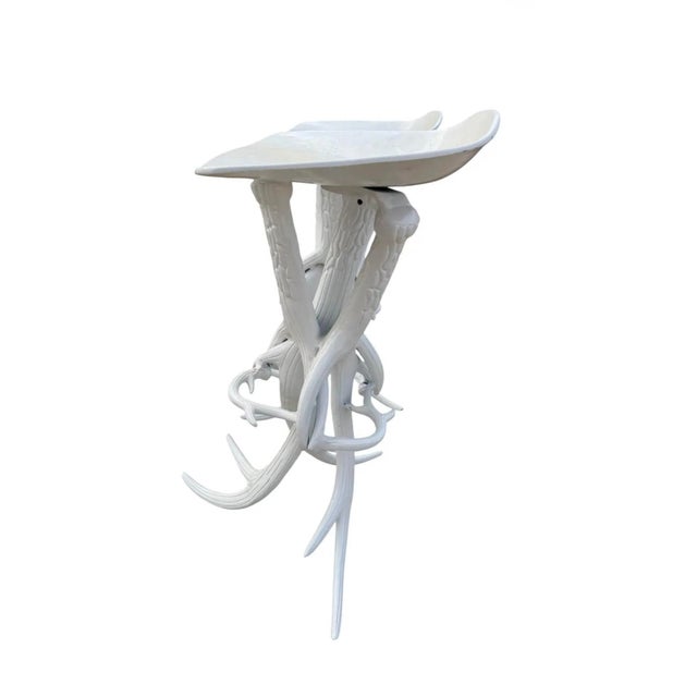 Metal 1980s Pair of Faux Antler Metal Stools For Sale - Image 7 of 8