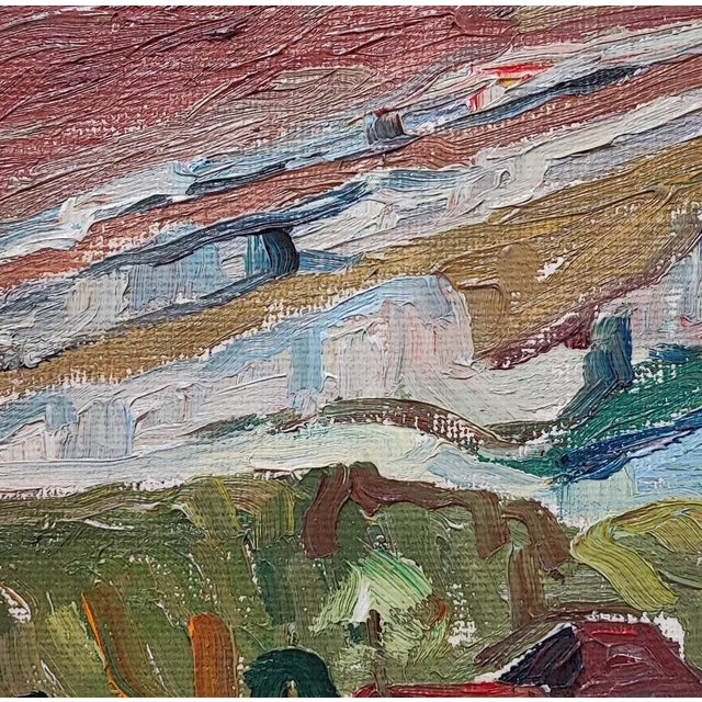 Henri Vincent Gillard, Les granges de Thônex, Oil on Canvas, Framed For Sale - Image 4 of 11