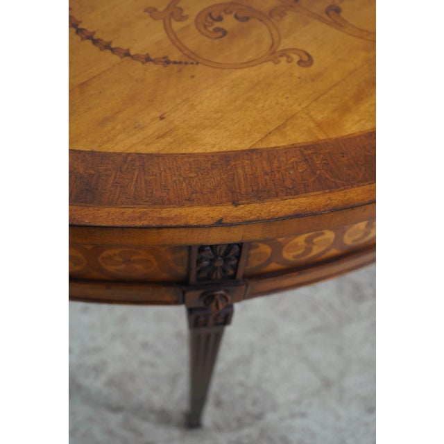 Wood Century Adams Style Inlaid Satinwood Console Table For Sale - Image 7 of 12