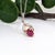 Modern Ruby Pendant W Earth Mined Diamonds in Solid 14k Dual Tone Gold | Oval 6x4mm For Sale - Image 3 of 10