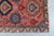 1880s Antique Geometric Salmon Red Blue Hand-Knotted Wool Pile Rug - 2’11” X 4’8” For Sale - Image 4 of 8