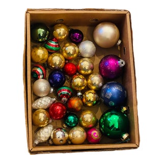 1950 Vintage American Shiny Bright Mercury Glass Christmas Ornaments Lot For Sale