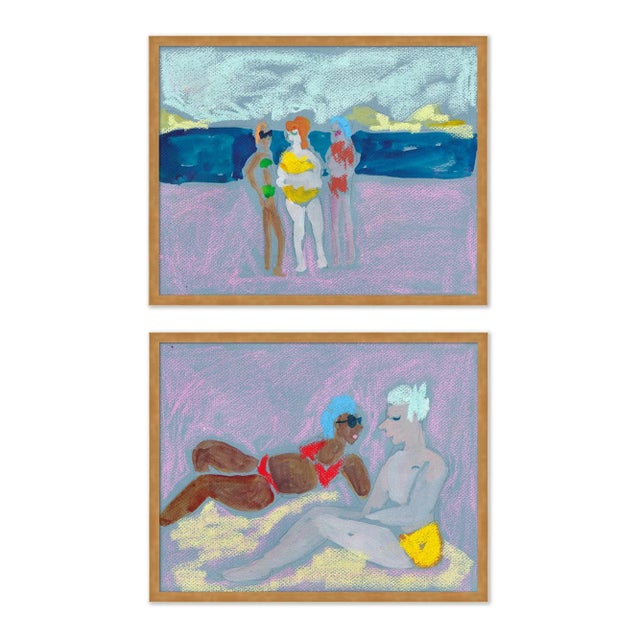 Not Yet Made - Made To Order Ipanema Diptych by Happy Menocal in Gold Frame, Small Art Prints, Set of 2 For Sale - Image 5 of 5