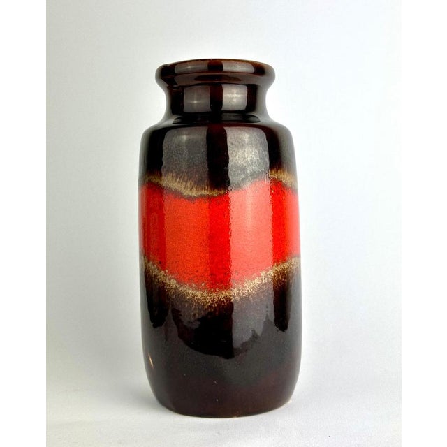 213-20 Red and Black Fat Lava Ceramic Vase from Scheurich Keramik, 1960s For Sale - Image 4 of 4