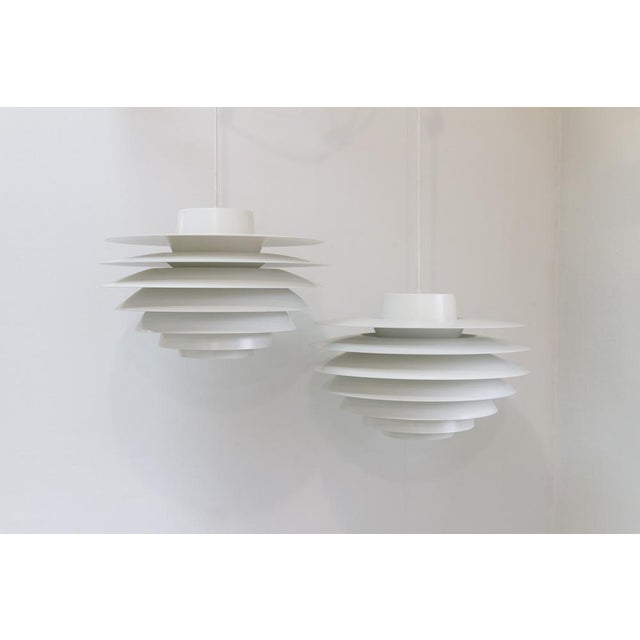Vintage scandinavian modern ceiling pendants verona 485 by sven middelboe, 1990s. Set of 2. pair of large pendants in...
