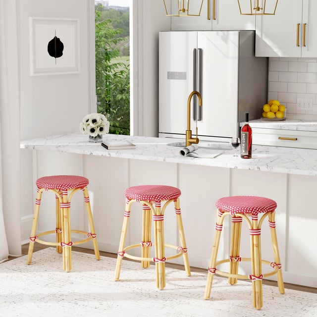 Evoking images of sidewalk tables in the Cote d'Azur, counter stools like this will give your kitchen or patio the casual...