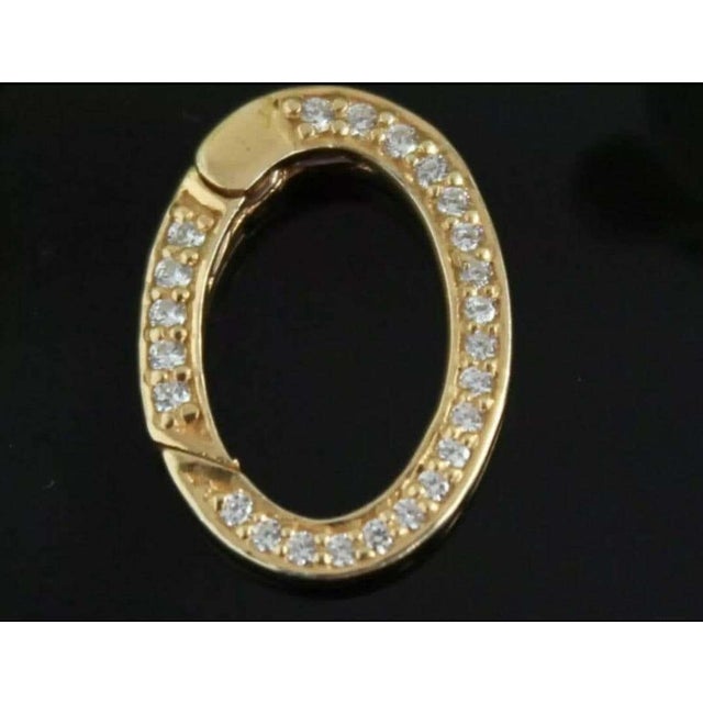 14k Solid Gold Diamond Carabiner Lock Jewelry Connector Charm Lock Pendant For Sale - Image 12 of 12