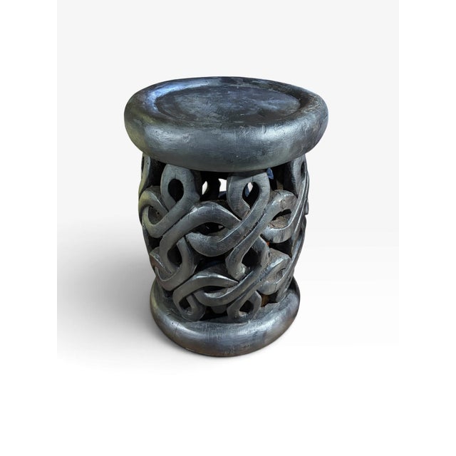 Vintage Tribal Nobility Wood Bamileke Stool/Side Table Cameroon 17" H For Sale In New York - Image 6 of 9
