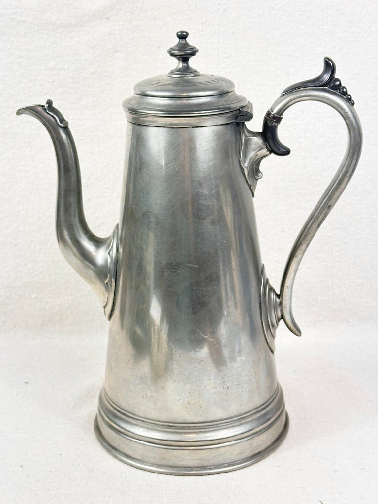 Antique Mid 1800's James Dixon & Sons Pewter Coffee Pot | Chairish