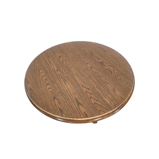 Mid 20th Century Vintage Oak Dining Table With Claw Feet and Leaf For Sale - Image 4 of 8