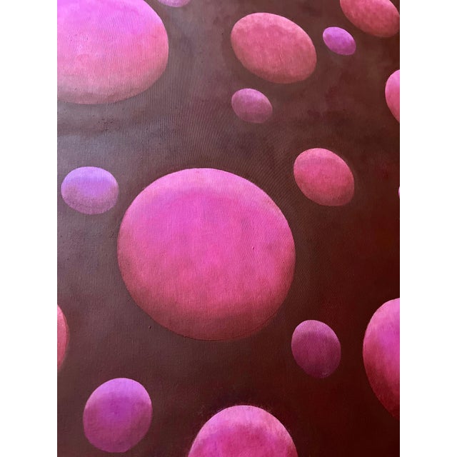 Paul Brach, Color Gradient Paul Brach Spheres Pink & Crimson Abstract Oil Painting New York For Sale - Image 4 of 18
