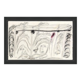 Thornton Dial, Deep Snow, Large Original Drawing on Paper, Signed, 34 X 49 In. Framed, 1993 For Sale