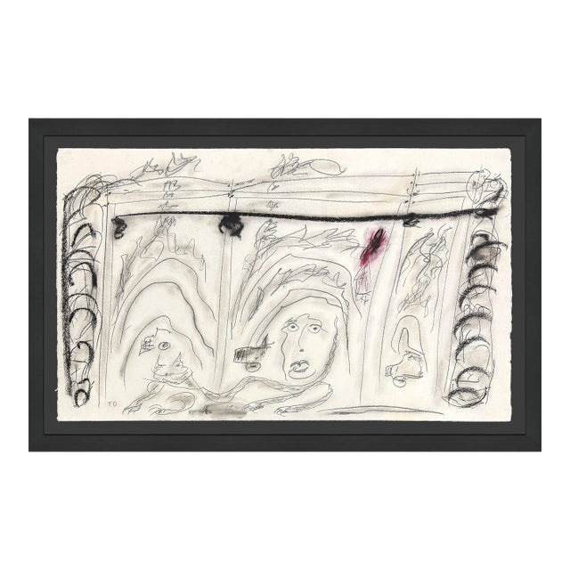 Thornton Dial, Deep Snow, Large Original Drawing on Paper, Signed, 34 X 49 In. Framed, 1993 For Sale
