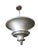 Pair of Spun Aluminum Art Deco Multilevel Acorn Ceiling Pendant Lamps, by Walter Von Nelson