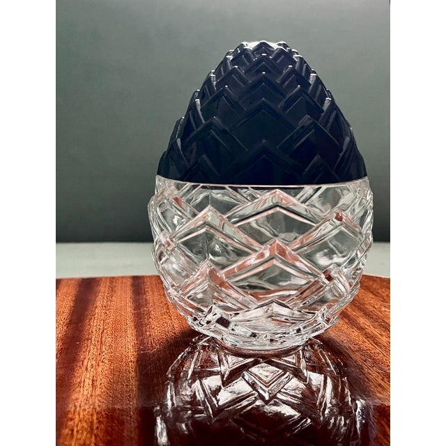 Black Vintage Art Deco Pressed Glass Dish For Sale - Image 8 of 12
