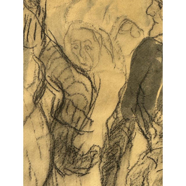 Edward Casaceli (Pa Pafa) Original Charcoal Figure Drawing Sketch Rome Italy 1969 For Sale - Image 11 of 12