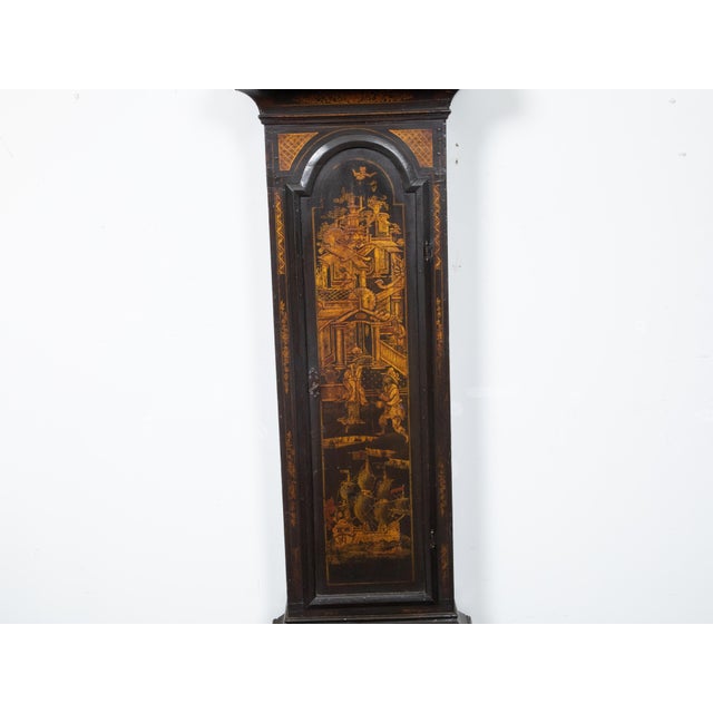 English 18th Century Chinoiserie James Hewitt of Sunderland Tall Case Clock For Sale - Image 11 of 12