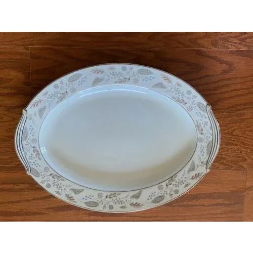Mid-Century Modern 1960s Noritake Doranne Large Oval Serving Platter For Sale - Image 3 of 12