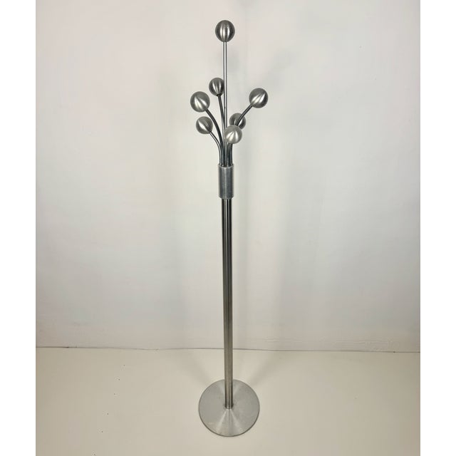 Silver Mid-Century Sputnik Steel Coat Rack, Italy, 1970s For Sale - Image 8 of 9