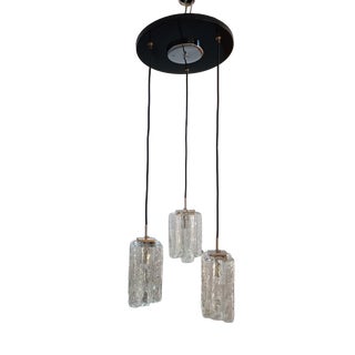 Granada Hanging Lamp in Ice Glass attributed to J. T. Kalmar for Kalmar Franken Kg, 1970s For Sale