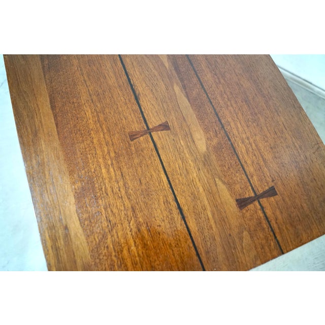 1960’s Mid-Century Modern Walnut & Rosewood Tuxedo Nightstand For Sale - Image 10 of 12