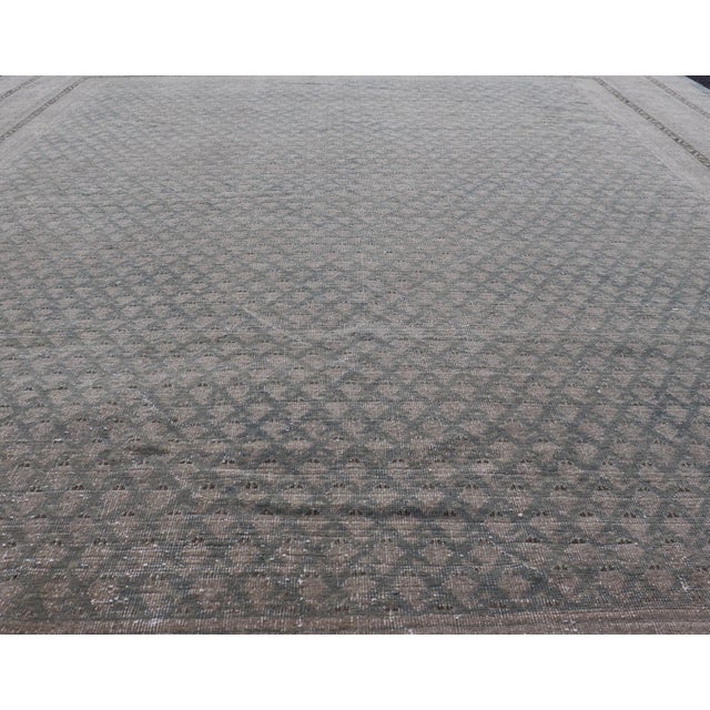 Sky Blue Minimalist Design Antique Persian Tabriz Rug With All-Over Small Scale Design For Sale - Image 8 of 14
