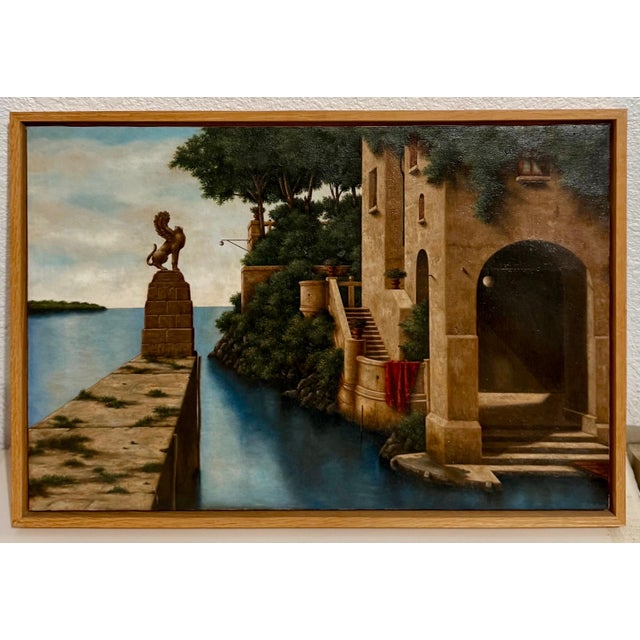 Lionel Kalish, Surrealist Oil Painting Magical Realism Lionel Kalish Italian Home Fantasy Scene, c.1980 For Sale - Image 10 of 15