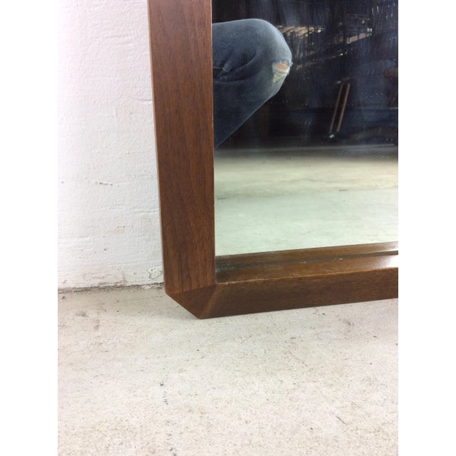 Mid-Century Modern Mid Century Modern Wall Mirror With Angular Walnut Frame For Sale - Image 3 of 12