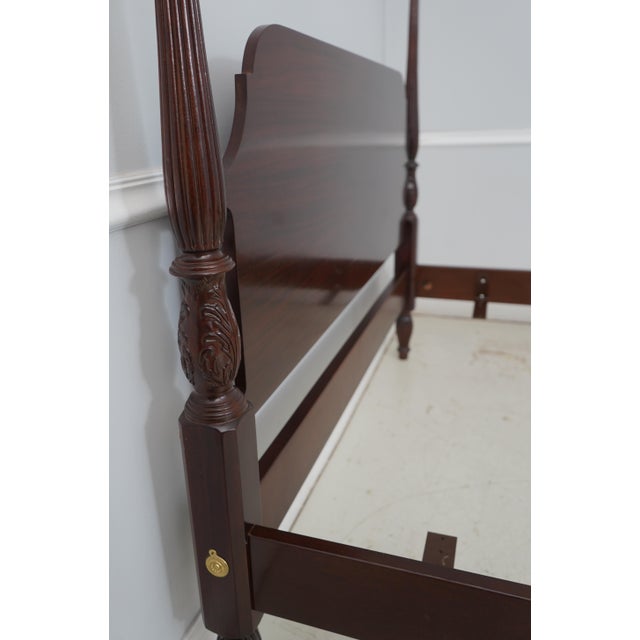 Wood Councill Craftsmen Mahogany Queen Size Poster Bed For Sale - Image 7 of 16