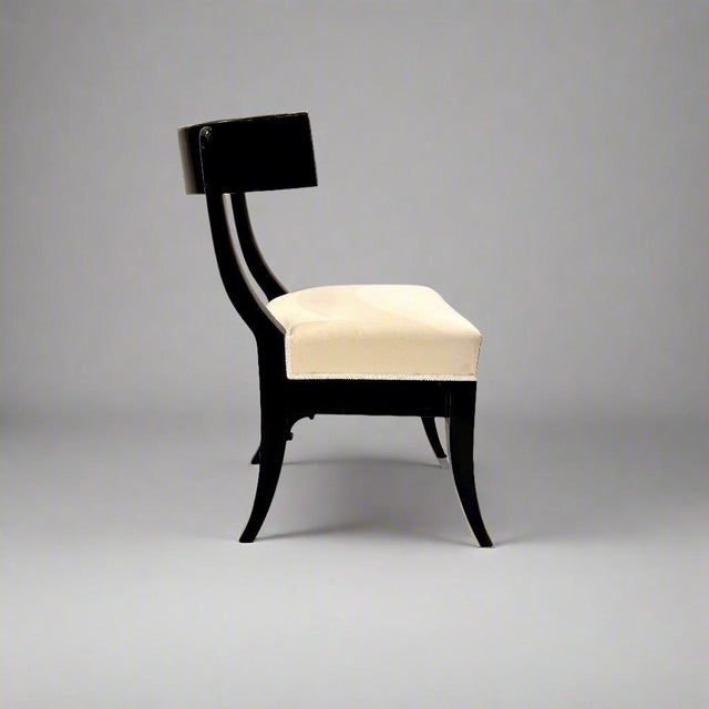 Pair of Klismos Early 19th Century Ebonized Side Chairs For Sale - Image 4 of 9