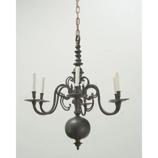Rustic European French 19th Century Large Patinated Brass Chandelier For Sale - Image 3 of 11