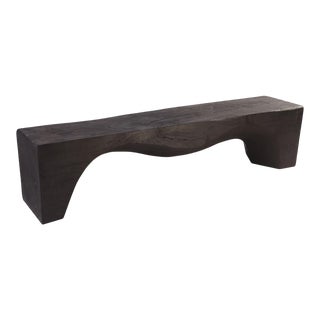 Contemporary Black Sculptural Bench For Sale