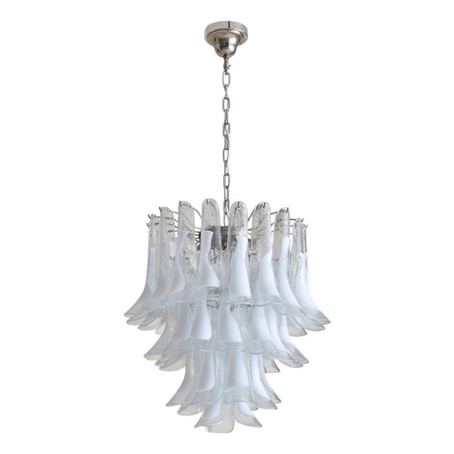 Italian Murano Glass Chandelier in the Manner of Mazzega For Sale