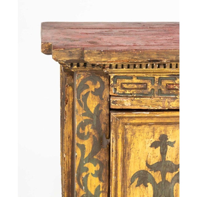 Rustic European Continental Paint-Decorated Small Cabinet For Sale - Image 3 of 10