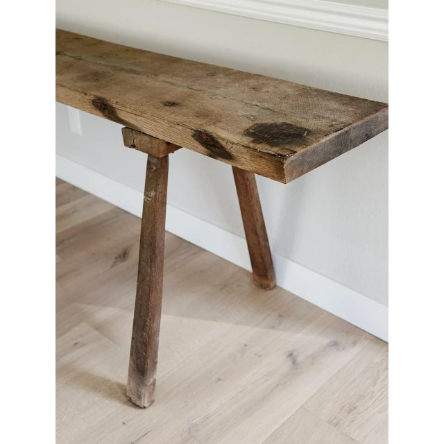 Wood Monumental Antique French Butcher Table/Console For Sale - Image 7 of 10