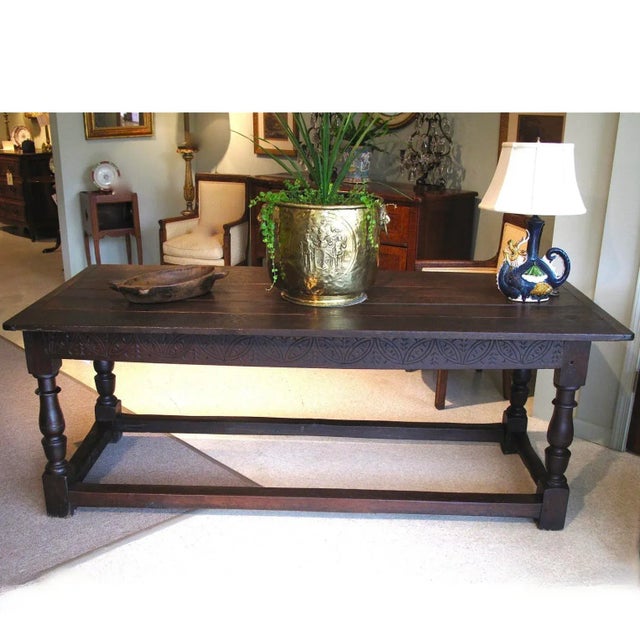 Baroque English Oak Refectory Table, Late 17th Century For Sale - Image 3 of 12
