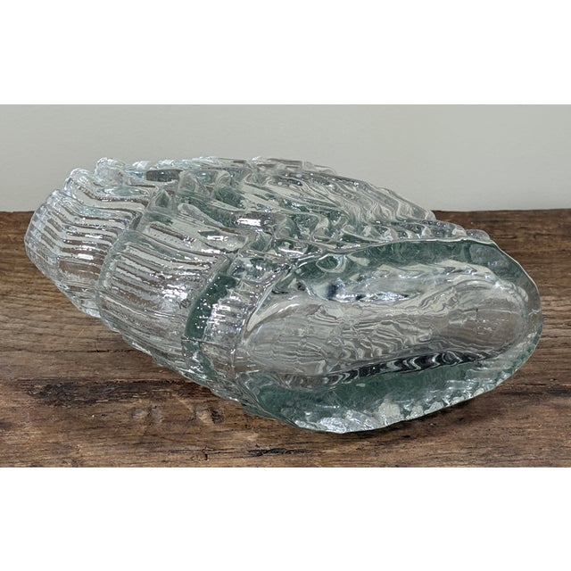Vintage Martin Freyer for Rosenthal Studio 'Striated Series' Textured Clear Glass Vase Sculptural Modernist Form For Sale - Image 10 of 11
