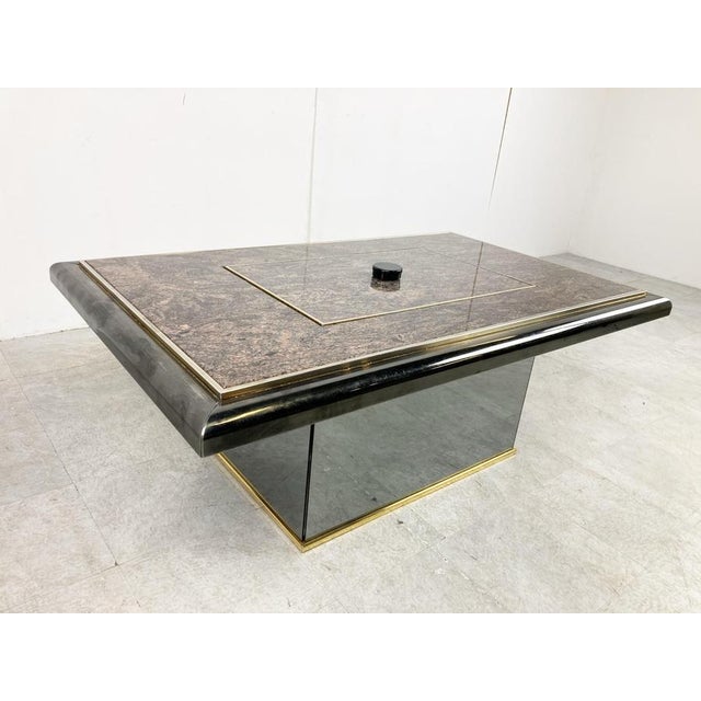 Hollywood Regency Vintage Hidden Bar Coffee attributed to Fedam, 1980s For Sale - Image 3 of 12