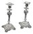 Silver Candlesticks with Floral Motifs and Scrolls, Set of 2 For Sale