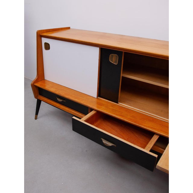 Black Vintage Sideboard by Oswald Vermaercke for V Form, 1950s For Sale - Image 8 of 18