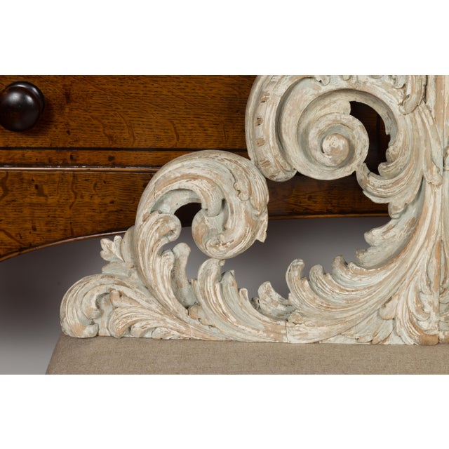 Wood Italian Rococo Style 19th Century Painted Fragment with Carved Acanthus Leaves For Sale - Image 7 of 12