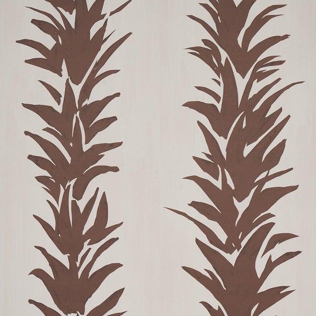 SAMPLE - Schumacher x Backdrop White Lotus Wallpaper In Cocoa For Sale