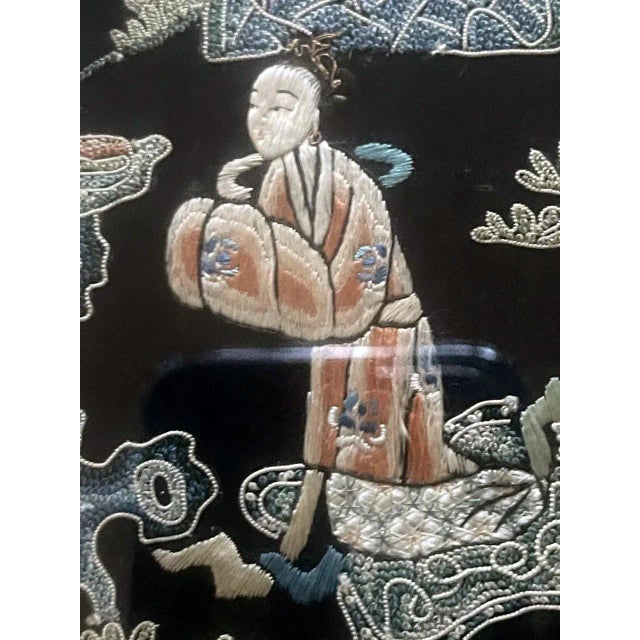 Chinese Mid 19th Century Framed Chinese Antique Textile Qing Dynasty Provenance For Sale - Image 3 of 13