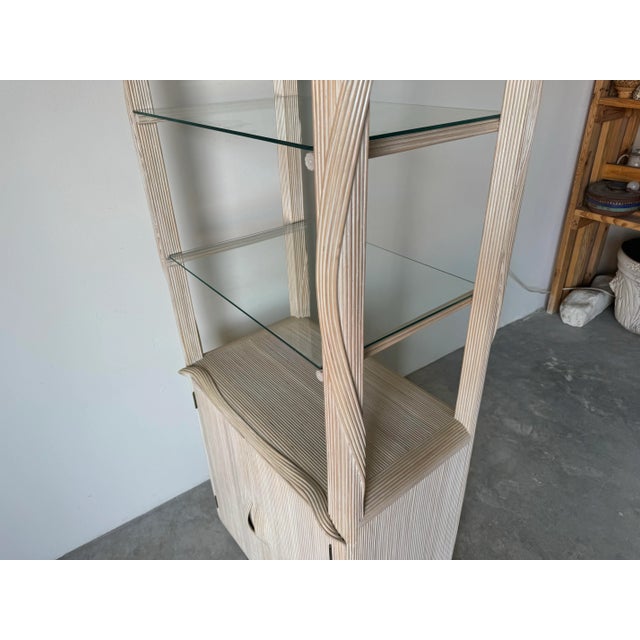 Vintage Betty Cobonpue - Style Pencil Reed Lighted Etagere/ Sold For Sale - Image 10 of 12