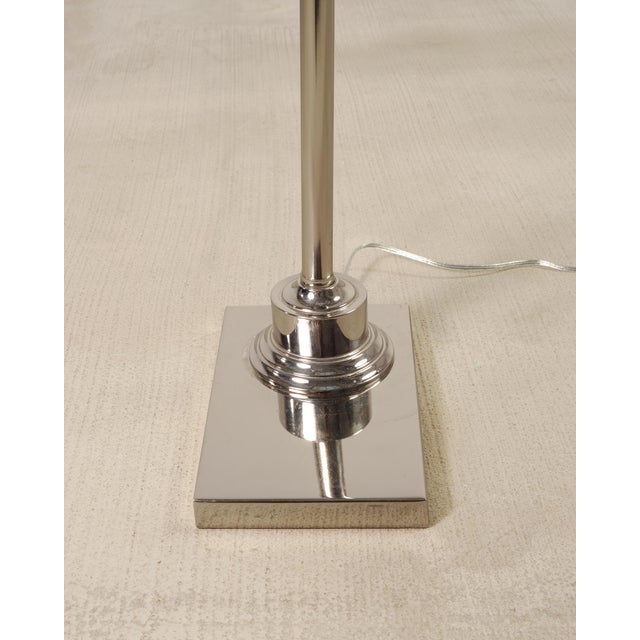 Ralph Lauren Style Adjustable Polished Nickel Pharmacy Floor Lamp For Sale - Image 9 of 15